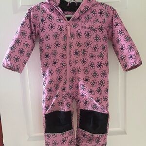 Floral Pink Kids Puffer Coat